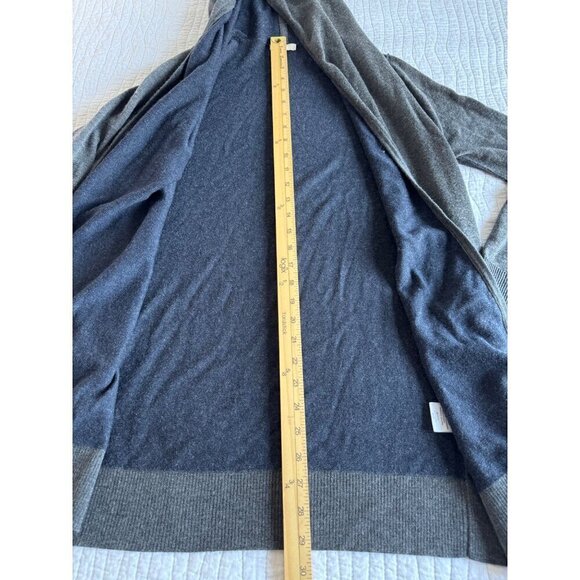 Joie Long Sleeve Longline Hooded Knit Open Cardigan SZ S-M Soft Grey - Picture 7 of 9